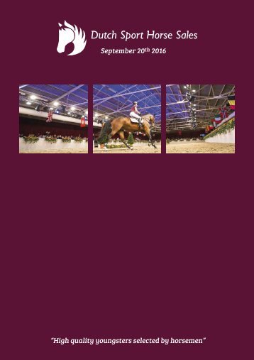 Dutch Sport Horse Sales catalogue 2016