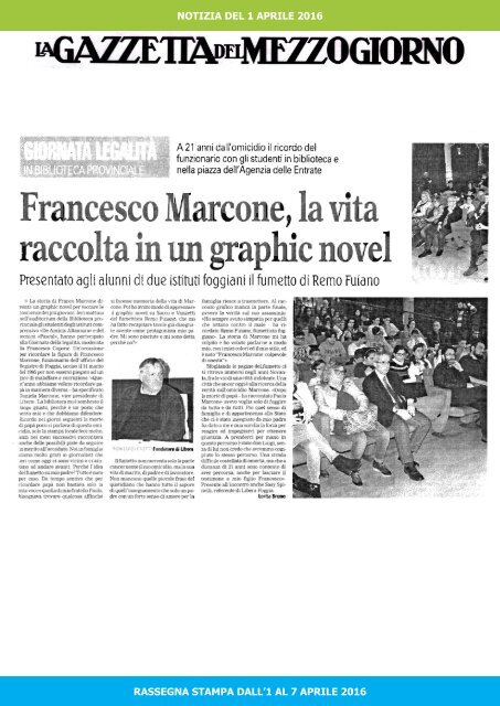 RASSEGNA STAMPA DEL 07-04-2016