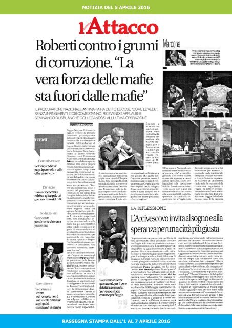 RASSEGNA STAMPA DEL 07-04-2016