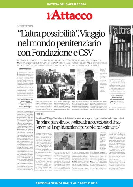 RASSEGNA STAMPA DEL 07-04-2016