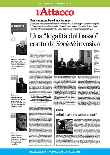 RASSEGNA STAMPA DEL 07-04-2016