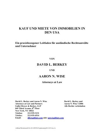 kauf und miete von immobilien in den usa - Gallet Dreyer & Berkey ...