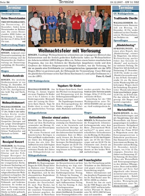 Tel. 0 6704/960020 · www.bispinck-peitz.de - Neue Binger Zeitung
