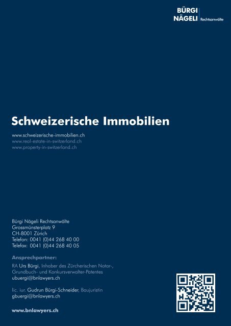 Schweizerische Immobilien - Bürgi Nägeli Rechtsanwälte