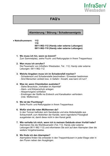 FAQ's - Industriepark Kalle-Albert Wiesbaden