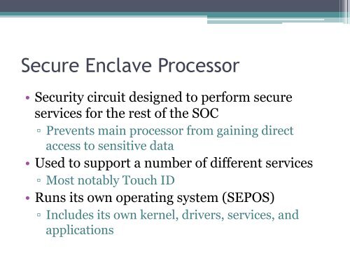 Demystifying the Secure Enclave Processor