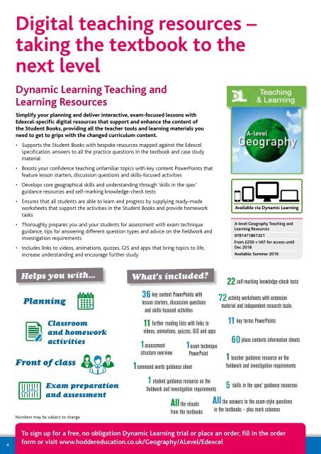 EDEXCEL A LEVEL GEOGRAPHY THIRD EDITION