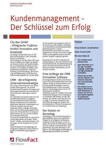 Kundenmanagement - Der Schlüssel zum Erfolg - FlowFact AG