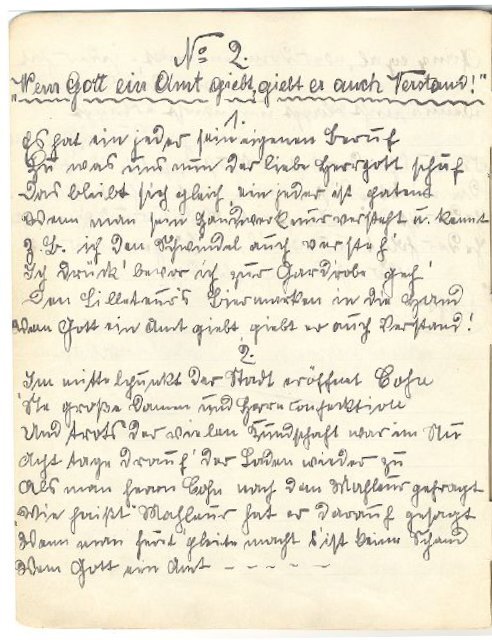 Original handgeschriebenes Liederheft Ostermanns von 1906