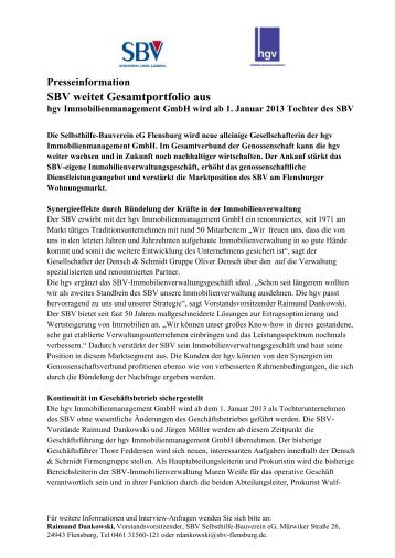 Presseinformation SBV weitet Gesamtportfolio aus - Selbsthilfe ...