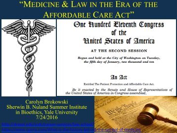 "Medicine & Law in the Era of the Affordable Care Act" by Carolyn Brokowski