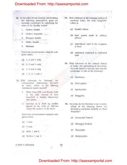 Download UPSC IAS (Pre.) General Studies Exam Paper -1 2016