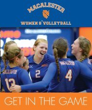 Macalester Volleyball Recruiting Guide