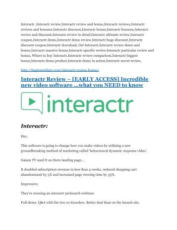 Interactr review & bonus - I was Shocked! 