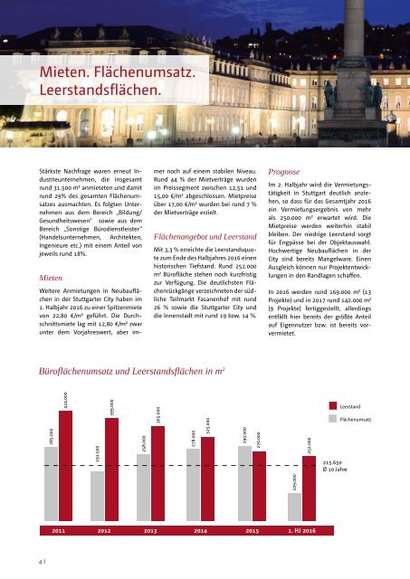 Büro- und Investmentmarkt Stuttgart, 1. Halbjahr 2016