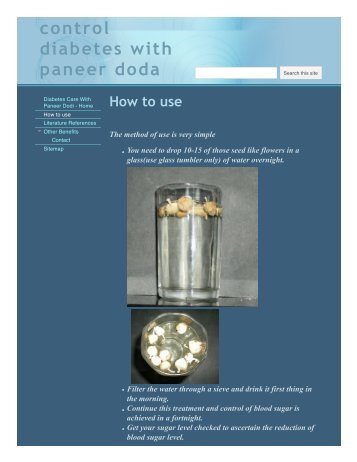 How to use - control diabetes with paneer doda