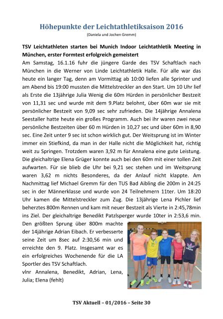 TSV Aktuell 01/2016