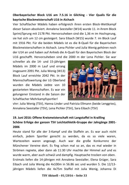 TSV Aktuell 01/2016