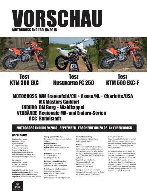 Motocross Enduro Ausgabe 9/2016