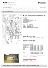 Abteilung Betrieb - Immobilien - ETH Zürich