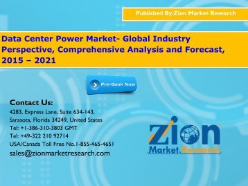 Data Center Power Market- Global Industry Perspective, Comprehensive Analysis and Forecast, 2015 – 2021