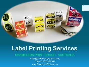 Label Printing Services - Chameleon Print Group - Australia