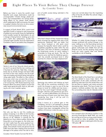 Contiki - Canadian World Traveller magazine - Spring Summer 2016 Issue (2)