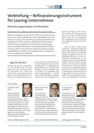 Verbriefung - Refinanzierungsinstrument für Leasing-Unternehmen