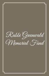 Rabbi Ronnie Greenwald Memorial Journal