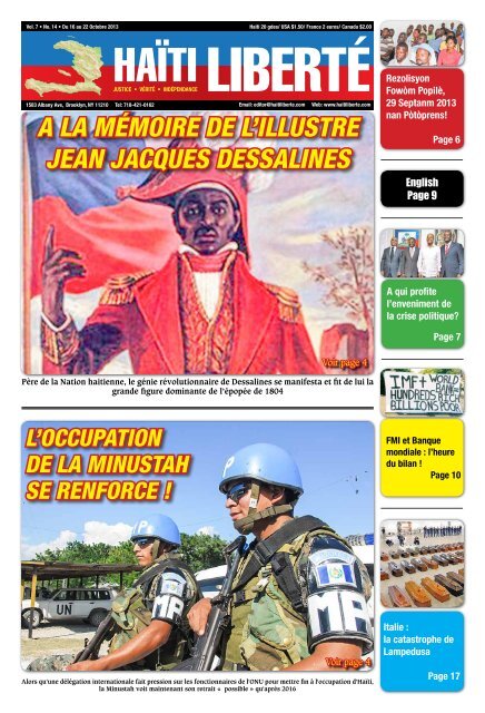 Haiti Liberte 16 Octobre 2013