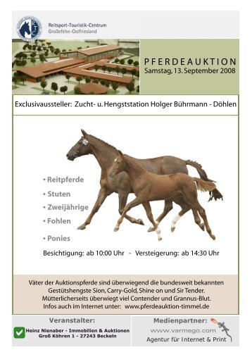 Heinz Nienaber - Immobilien & Auktionen - Pferdeauktion Timmel