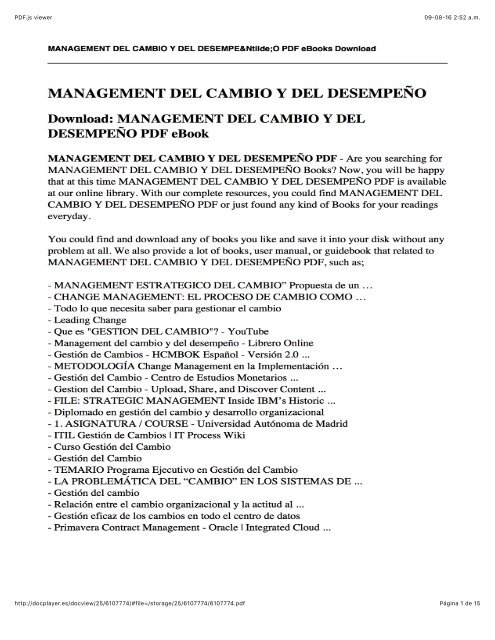 papers de gestion de cambio