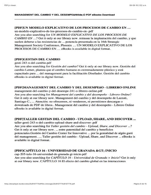 papers de gestion de cambio