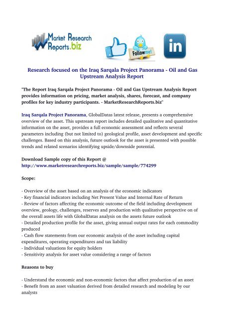  Iraq Sarqala Project Panorama - Oil and Gas Upstream Analysis Report 