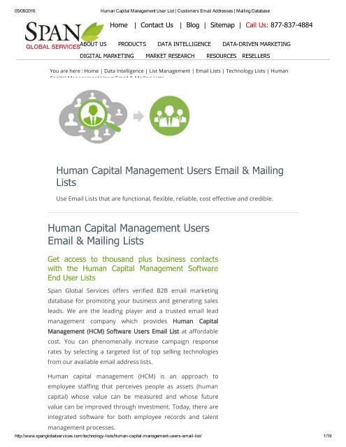 Purchase List of Human Capital Management Software using Companies in USA from Span Global Services