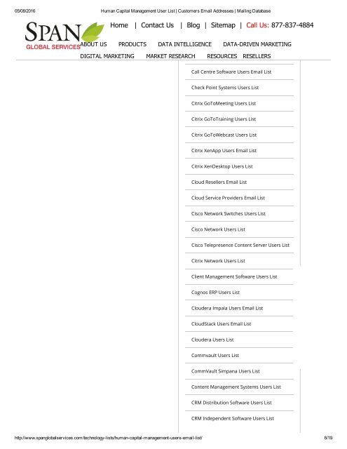 Purchase List of Human Capital Management Software using Companies in USA from Span Global Services