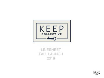 KEEP Fall Launch Linesheet 