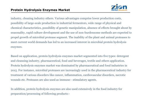 Protein Hydrolysis Enzymes Market