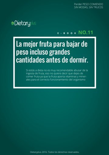 Dietaryplus. LA MEJOR FRUTA PARA BAJAR DE PESO