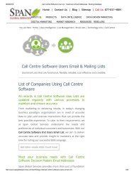 Get Tele Verified List of Call Centre Software using Companies from Span Global Services