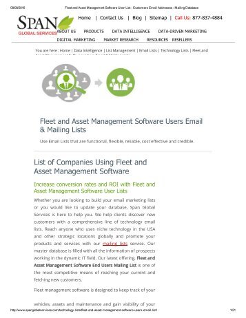 Get Fleet and Asset Management Software User Lists from Span Global Services