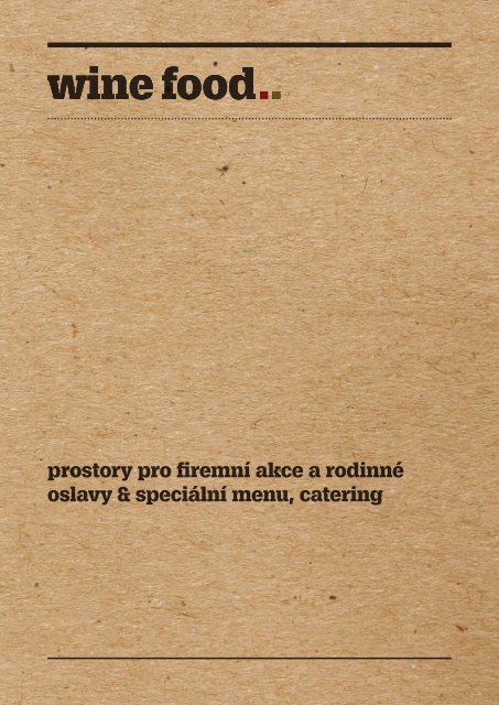 Služby — pronájem & catering