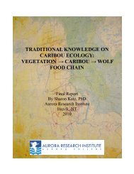 traditional knowledge on caribou ecology - Aurora Research Institute