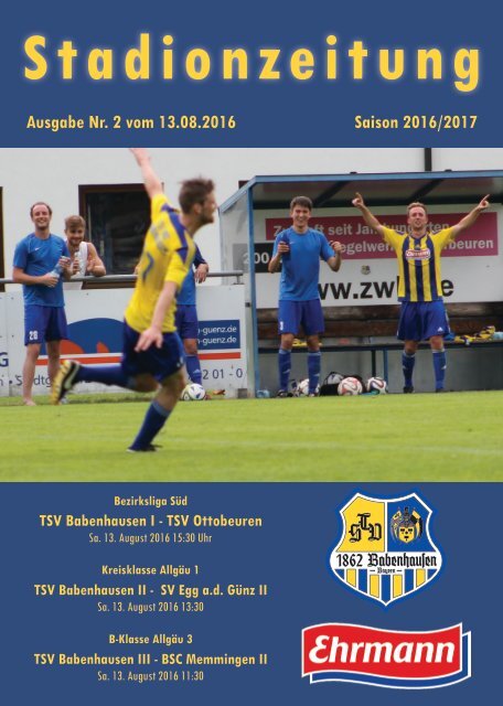 201600813 Stadionzeitung TSV Babenhausen - TSV Ottobeuren