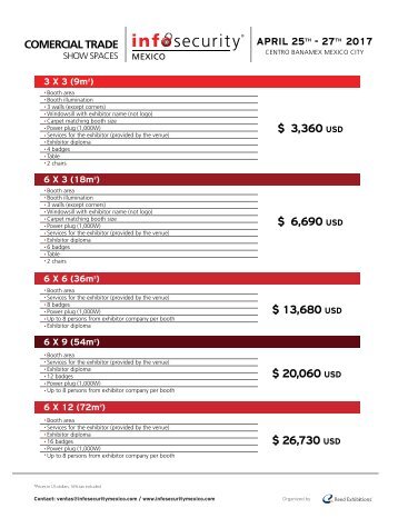 Infosec Mx 2017_Booth Price_ENG_USD