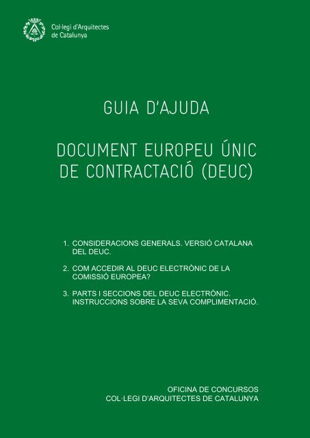 GUIA D’AJUDA DOCUMENT EUROPEU ÚNIC DE CONTRACTACIÓ (DEUC)
