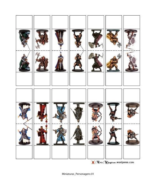 miniaturas de papel rpg d&amp;d - set personagens