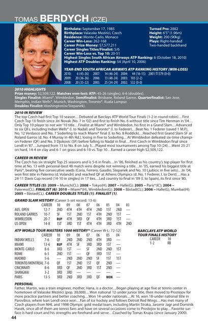 2011 ATP World Tour Media Guide