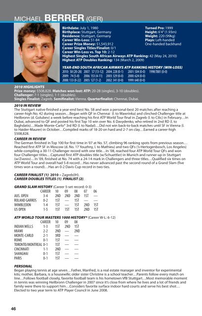 2011 ATP World Tour Media Guide