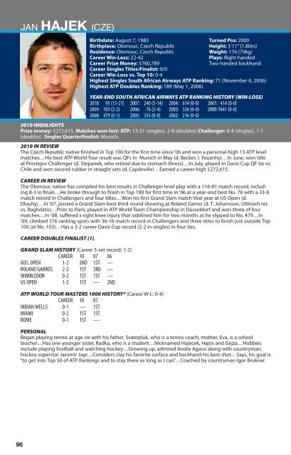 2011 ATP World Tour Media Guide